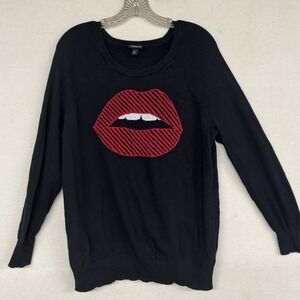 Torrid Womens Lip Sweater Lightweight Cotton Sz 00/ Large